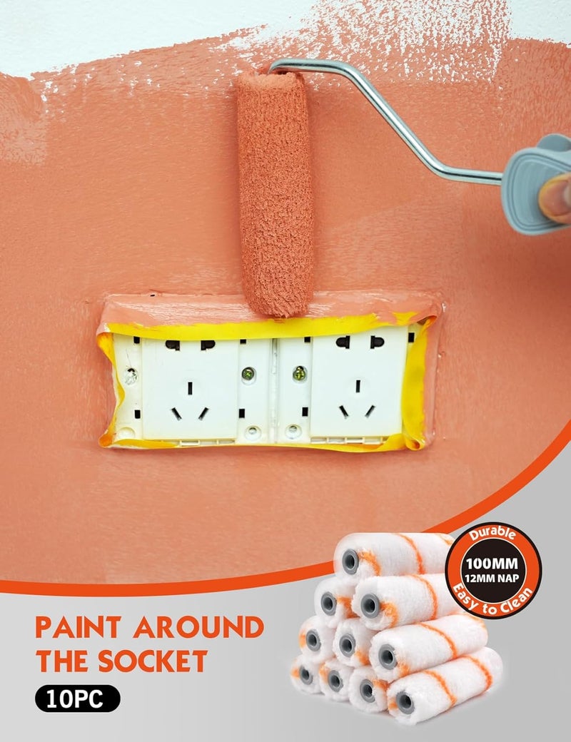 Rolling Dog 4 inch Small Paint Roller Covers - Polyester Roller Covers for Semi Smooth to Semi Rough Surfaces(Pack of 10) - Image 5